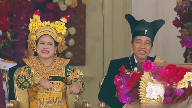 Ibu Negara Iriana Jokowi asyik berjoget tarian Gemu Fa Mi Re saat HUT RI ke-78